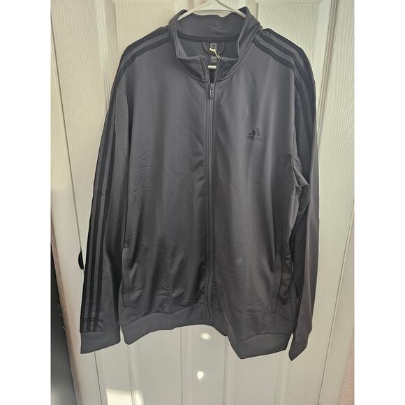 NWT Adida's Men's Essentials Warm-Up 3 Strips Track Jacket Size 2XL - Picture 2 of 4